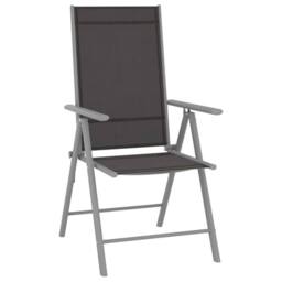 Berkfield Home Comfortable Folding Garden Chairs 6 pcs Textilene Black - thumbnail 3