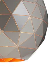 Orsina Large Silver Finish Pendant Light, Geometric Steel Ceiling Fixture With Gold Interior, Statement Pendant Lamp - thumbnail 3
