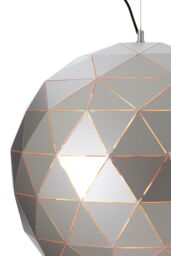 Orsina Large Silver Finish Pendant Light, Geometric Steel Ceiling Fixture With Gold Interior, Statement Pendant Lamp - thumbnail 4