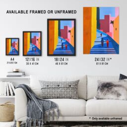 "Artery8 Walk Though Casablanca Abstract Morocco Painting Framed Art Print - Size: W12"" x H16""" - thumbnail 3