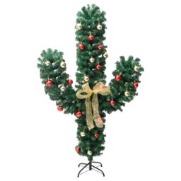 Berkfield Home Christmas Cactus with Stand & LED Green 180 cm PVC - thumbnail 4