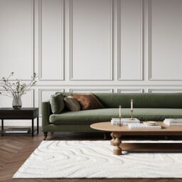 The Rug Shop UK Cream Abstract Modern Cream White Easy To Clean Area Rug - Size: 160 cm x 230 cm - thumbnail 1
