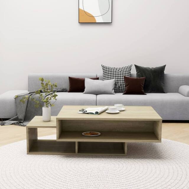 Berkfield Home Decorative Coffee Table Sonoma Oak 105x55x32 cm Engineered Wood in Light Tan - Size: 105 x 55 x 32 cm - image 1