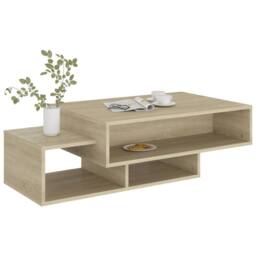 Berkfield Home Decorative Coffee Table Sonoma Oak 105x55x32 cm Engineered Wood in Light Tan - Size: 105 x 55 x 32 cm - thumbnail 4