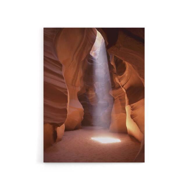 "Artery8 Light Shaft Arizona Slot Canyon Highsmith Canvas Wall Art Print in Orange - Size: W12"" x H16""" - image 1