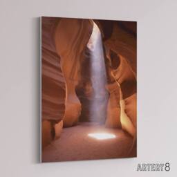 "Artery8 Light Shaft Arizona Slot Canyon Highsmith Canvas Wall Art Print in Orange - Size: W12"" x H16""" - thumbnail 2