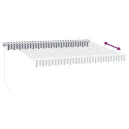 Berkfield Home Manual Retractable Awning With LED Anthracite&White 350x250 cm - thumbnail 6
