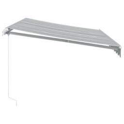 Berkfield Home Manual Retractable Awning With LED Anthracite&White 350x250 cm - thumbnail 5