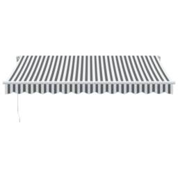 Berkfield Home Manual Retractable Awning With LED Anthracite&White 350x250 cm - thumbnail 4