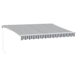 Berkfield Home Manual Retractable Awning With LED Anthracite&White 350x250 cm - thumbnail 2