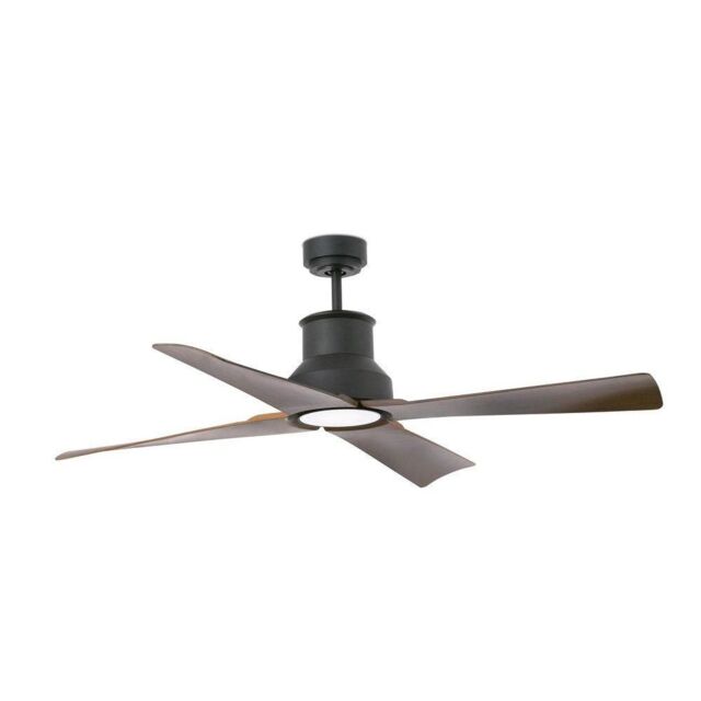 Netlighting Winche LED Brown Ceiling Fan with DC Motor 3000K IP44 in Black - image 1