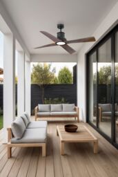 Netlighting Winche LED Brown Ceiling Fan with DC Motor 3000K IP44 in Black - thumbnail 2