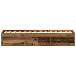 Berkfield Home Bed Frame without Mattress Old Wood 90x190 cm Single Engineered Wood in Brown - thumbnail 6