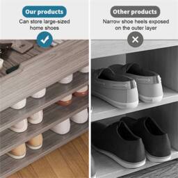 Nordara Shoe Bench Stool Cabinet Storage Rack Organiser in Grey - thumbnail 5