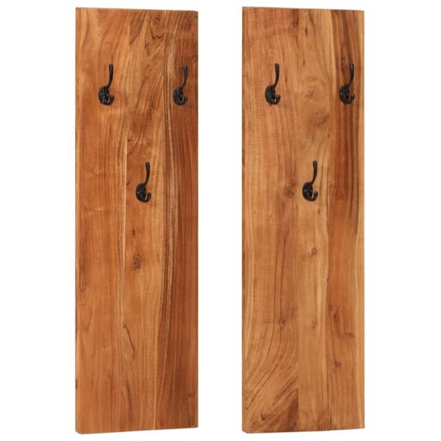 Berkfield Home Wall-mounted Coat Racks 2 pcs 36x3x110 cm Solid Acacia Wood in Brown - Size: 36 x 3 x 110 cm - image 1