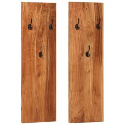 Berkfield Home Wall-mounted Coat Racks 2 pcs 36x3x110 cm Solid Acacia Wood in Brown - Size: 36 x 3 x 110 cm - thumbnail 1
