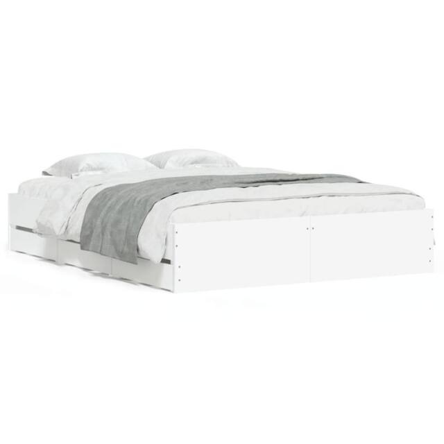 Berkfield Home Bed Frame with Drawers without Mattress White 150x200 cm King Size - image 1