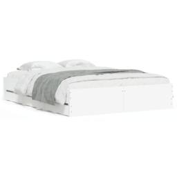 Berkfield Home Bed Frame with Drawers without Mattress White 150x200 cm King Size - thumbnail 1