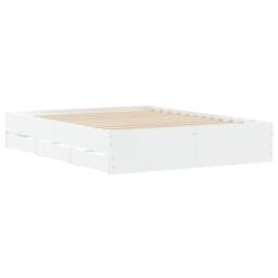 Berkfield Home Bed Frame with Drawers without Mattress White 150x200 cm King Size - thumbnail 8