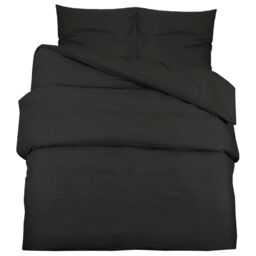 Berkfield Home Duvet Cover Set Black 200x220 cm Light-weight Microfiber - thumbnail 2
