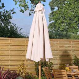 Rowlinsons 3.0m Ashdown Wooden Parasol - Timber - L296 x W296 x H254 cm - Natural - thumbnail 5