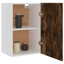 Berkfield Home Hanging Cabinet Smoked Oak 39.5x31x60 cm Engineered Wood in Brown - thumbnail 4