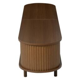 Merax Retro Dark Walnut TV Unit with Tambour Roller Doors for 80 Inch TVs - thumbnail 9