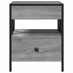 Berkfield Home Coffee Table with Infinity LED Grey Sonoma 40x40x51 cm - Size: 40 x 40 x 51 cm - thumbnail 6