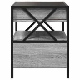Berkfield Home Coffee Table with Infinity LED Grey Sonoma 40x40x51 cm - Size: 40 x 40 x 51 cm - thumbnail 7