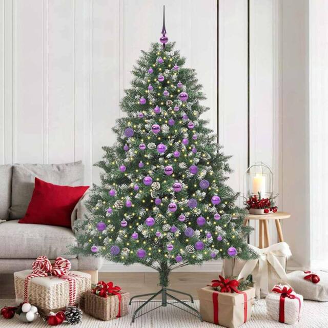 Berkfield Home Artificial Christmas Tree with Stand Green 126 x 126 x 180 cm - image 1