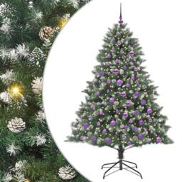 Berkfield Home Artificial Christmas Tree with Stand Green 126 x 126 x 180 cm - thumbnail 2