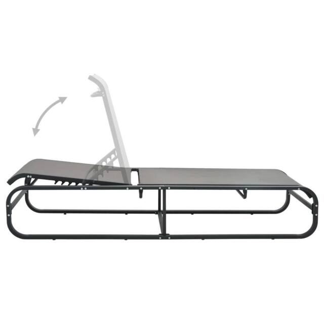 Berkfield Home Sun Lounger Aluminium & Textilene in Grey - image 1