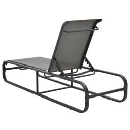 Berkfield Home Sun Lounger Aluminium & Textilene in Grey - thumbnail 5