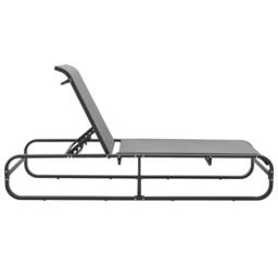Berkfield Home Sun Lounger Aluminium & Textilene in Grey - thumbnail 3