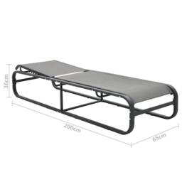 Berkfield Home Sun Lounger Aluminium & Textilene in Grey - thumbnail 8