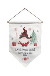 Personalised Memento Company Personalised Gonk Hanging Pendant Christmas Decoration in Beige - thumbnail 1
