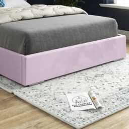 Casani Alma Upholstered Soft Velvet Bed Frame in Pink - Size: Small Single - thumbnail 3