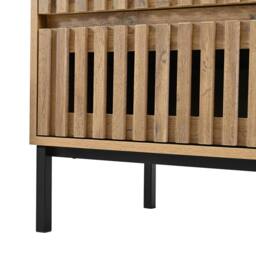Merax Chest of 6 Drawers, Wooden Sideboard Storage Cabinet with Metal Legs in Natural - thumbnail 8