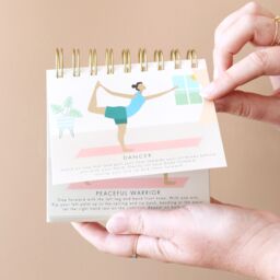 Lisa Angel Women's Daily Yoga Poses Desktop Flip Chart in White - thumbnail 2