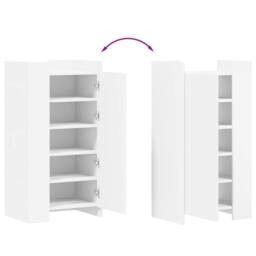 Berkfield Home Shoe Cabinet White 52x37.5x100 cm Engineered Wood - thumbnail 7