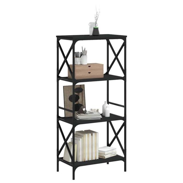 Berkfield Home Decorative Bookcase 4-Tier Black 59x35x132 cm Engineered Wood - Size: 59 x 35 x 132 cm - image 1
