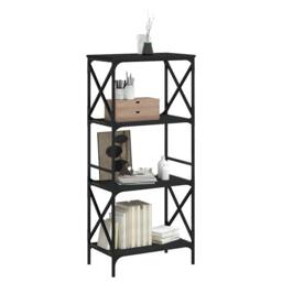 Berkfield Home Decorative Bookcase 4-Tier Black 59x35x132 cm Engineered Wood - Size: 59 x 35 x 132 cm - thumbnail 1