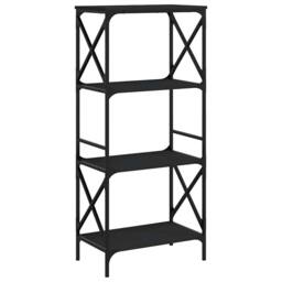 Berkfield Home Decorative Bookcase 4-Tier Black 59x35x132 cm Engineered Wood - Size: 59 x 35 x 132 cm - thumbnail 3