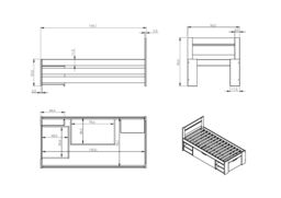 Noomi Hansa Storage Bed in White - Size: Single - thumbnail 6