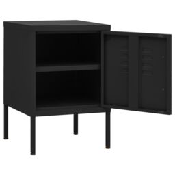 Berkfield Home Nightstands 2 pcs Black 35x35x51 cm Steel - Size: 35 x 35 x 51 cm - thumbnail 6