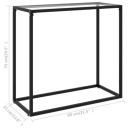 Berkfield Home Console Table Transparent 80x35x75 cm Tempered Glass in Clear - Size: 80 x 35 x 75 cm - thumbnail 6