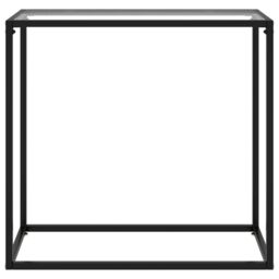 Berkfield Home Console Table Transparent 80x35x75 cm Tempered Glass in Clear - Size: 80 x 35 x 75 cm - thumbnail 2