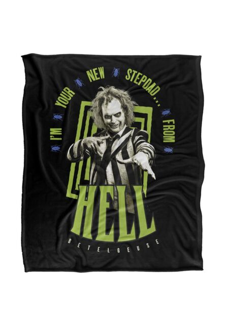 Warner Brothers Beetlejuice 50x60 Stepdad Silky Touch Super Soft Throw Blanket in White - image 1