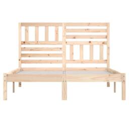 Berkfield Home Beautiful Bed Frame 120x190 cm Small Double Solid Wood Pine in Natural - thumbnail 4