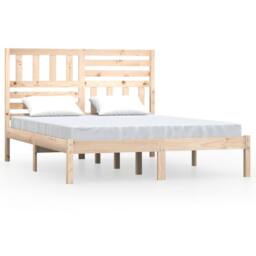 Berkfield Home Beautiful Bed Frame 120x190 cm Small Double Solid Wood Pine in Natural - thumbnail 3